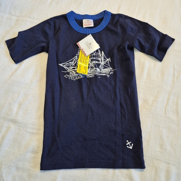 Hanna Andersson boys size 12 short john pajama set, ship design, NWT - Picture 2 of 7
